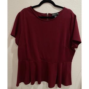 Maroon short sleeve shirt - Forever 21